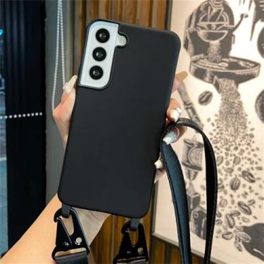 Imagem de Capa de telefone com alça crossbody para Samsung Galaxy S24 S23 S21 Plus Note 20 S22 Ultra S20 FE Funda capa de silicone macio TPU, preta, para Samsung S23Ultra
