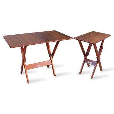 Imagem de Conjunto De Mesa 110x70 Com Mesa Aparador Imbuia Cor: Marrom