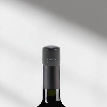 Imagem de Generic 1 peça de rolha de garrafa de vinho - Nova tampa Air-Lock aço inoxidável silicone preto 4 x 3,9 cm