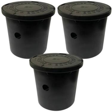 Imagem de 3 caixa de inspeção para aterramento pvc piso com tampa pequena 23x20c