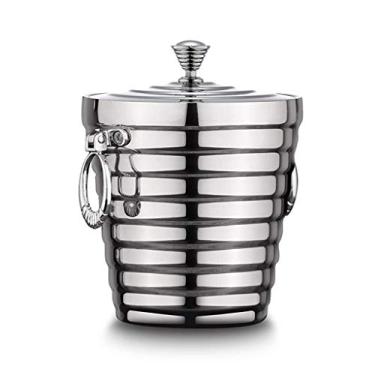 Imagem de GNHGDFFDF Balde de gelo balde de gelo grosso duplo aço inoxidável balde de gelo vinho vinho vinho cerveja bar de gelo isolamento hotel gelo