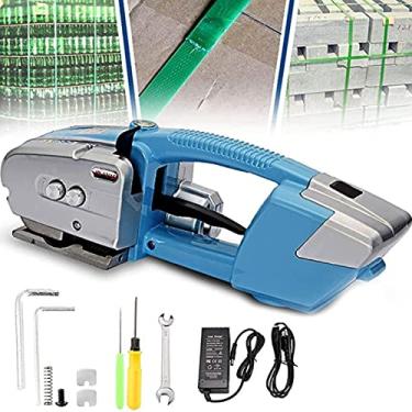 Imagem de JYXYXSCP Máquina de cintar elétrica, ferramenta de cintagem de solda elétrica, máquina de cintar 60-2800N, máquina de cintar portátil de aquecimento portátil