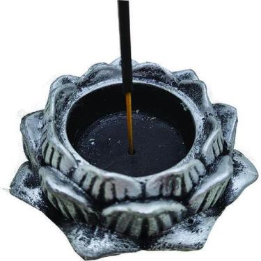 Imagem de Kit 2 Incensários Castiçal Flor De Lótus Ouro Grande 13053 - Mana Om B