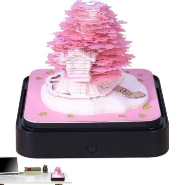 Imagem de Calendário de mesa 3D 2026 - bloco de notas esculpido - Bloco de notas 3D feito à mão, decoração para escola, estudo, local de trabalho, quarto, casa, dormitório