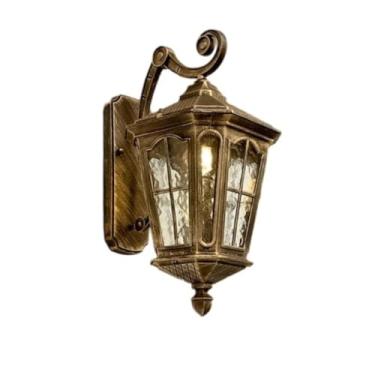 Imagem de Luminária solar de parede externa à prova d'água para entrada de casa, varanda, pátio externo e terraço (pequena, cor bronze)