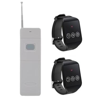 Imagem de VBESTLIFE Sistemas de Chamada Sem Fio, Sistemas de Chamada de Enfermeira Com 98 Canais, 2 Receptores de Relógio e 1 Transmissor, Modos de Alerta de Campainha Vibratória, à Prova de água