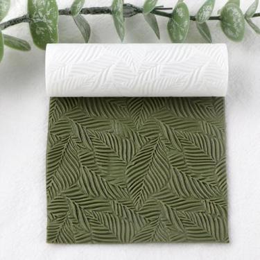 Imagem de Rolo de textura de folhas de argila de polímero, carimbos de cerâmica, ferramentas de bricolage, rolos de textura de cerâmica em relevo para brincos de cerâmica, fabricação de joias, suprimentos de