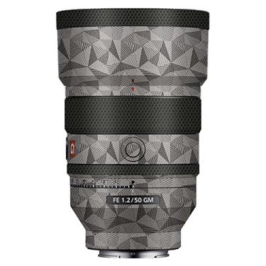 Imagem de ZZQ&CCF Mebont Adesivo de capa de lente antiarranhões para Sony FE 50 mm F1.2 GM película protetora de película protetora da pele e resistência ao desgaste (ouro triangular)