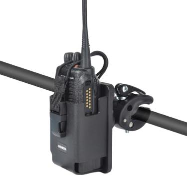 Imagem de Base de montagem universal para rádio, trilho de guidão de 0,6 a 4,8 cm de diâmetro para rádio portátil Baofeng UV5R Motorola Midland Kenwood Yaesu Midland CB