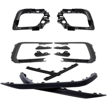 Imagem de CHELANGHU Conjunto de capa de farol de neblina de para-choque dianteiro com moldura de suporte de acabamento adequado para VW Volkswagen Jetta GLI 2015 2016 2016 2017 2018, lado esquerdo e direito, 12