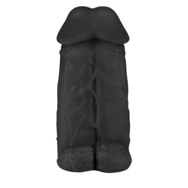 Imagem de Pênis Realístico em PVC Flexível Duplo Super Amigos 18 x 7,5cm Preto