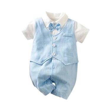 Imagem de Macacão De Algodão Estilo Cavalheiro Para Bebês, Meninos E Meninas De 