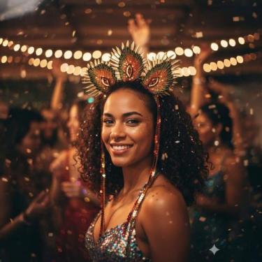 Imagem de Tiara Feminina Acessório Cabeça Carnaval Enfeites Coloridos - Lika Bij