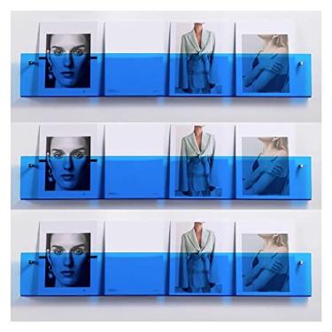Imagem de Conjunto de porta-revistas de acrílico multifuncional - Organizador de 3 peças para exibição de parede para catálogos, brochuras e livros manuais - Design contemporâneo moderno