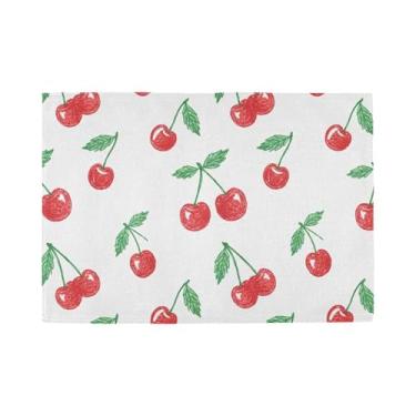 Imagem de Burbuja Jogo americano Cherry Conjunto de 6, tapetes de mesa laváveis antiderrapantes, resistentes ao calor, para cozinha, mesa de jantar, ambientes internos e externos