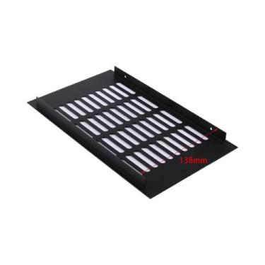 Imagem de Grelha De Ventilação Retangular De Alumínio Preta De 150mm Para Armári