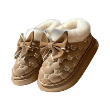 Imagem de Botas De Inverno Femininas Com Plataforma E Laço, Botinhas De Neve Des