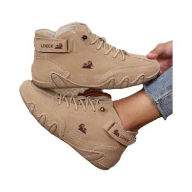 Imagem de Botas Femininas Casuais De Couro Cano Alto Com Costura Exclusiva, Cada