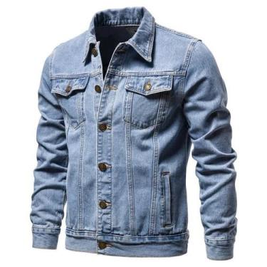 Imagem de Jaqueta Jeans Masculina Slim Fit Outono 2025 Vintage Casual Motociclis