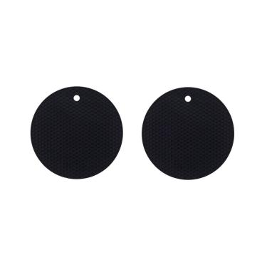 Imagem de Descanso de Panela Silicone Suporte Redondo Preto 2un