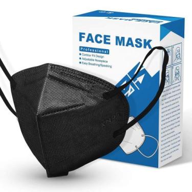 Imagem de Máscara Descartável 1UN KN95 PFF2 Preta com Clipe para Nariz