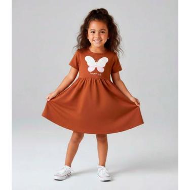 Imagem de Vestido Infantil em Molecotton Select Marrom, 10, Marrom