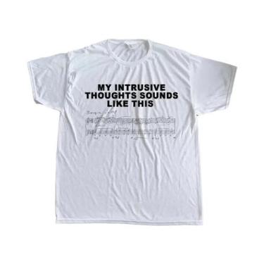 Imagem de Camiseta Unissex De Moda Esportiva Com Notas Musicais Amarelas Estilo 