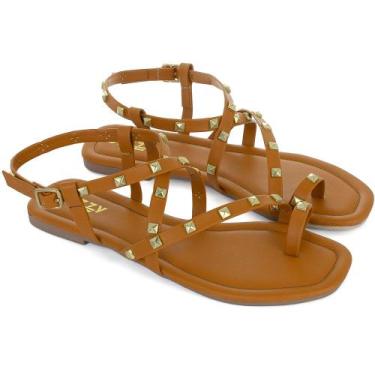 Imagem de Sandália Rasteirinha Feminina Confortável Pirâmide Rasteira - MIGLIORI