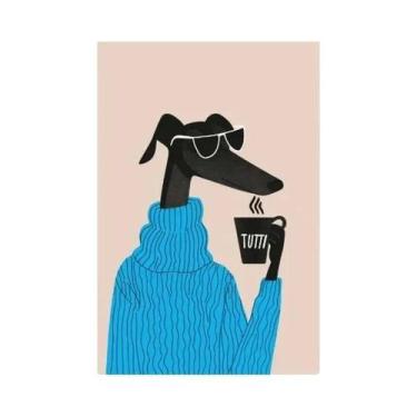Imagem de Pôster Com Estampa De Greyhound, Pintura Em Tela Colorida De Cachorro 