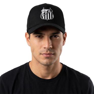 Imagem de Boné Santos Aba Curva Preto Torcedor Escudo Frontal Snapback-Unissex