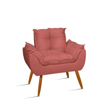 Imagem de Poltrona Decorativa Opala Sala Quarto Escritório Suede Fibra Siliconada Rosa Balaqui Decor