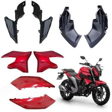 Imagem de Kit carenagem lateral dianteiro fazer 250 fz25 vermelho brilho 2020 20