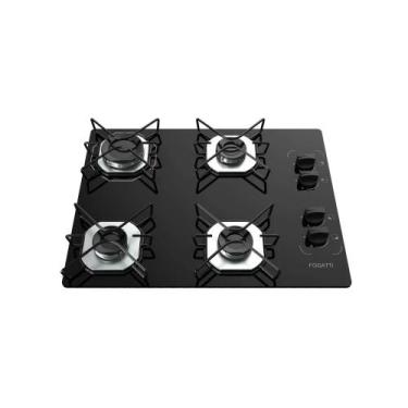 Imagem de Fogão Cooktop Fogatti Ori 4 Bocas Vidro Preto Bivolt