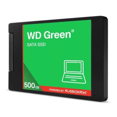 Imagem de SSD 500GB Sata3 WD Green, Desempenho de leitura sequencial de 545MB/s,