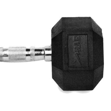 Imagem de HALTER DUMBELL EMBORRACHADO SEXTAVADO CROMADO DE 9KG RAE-Unissex