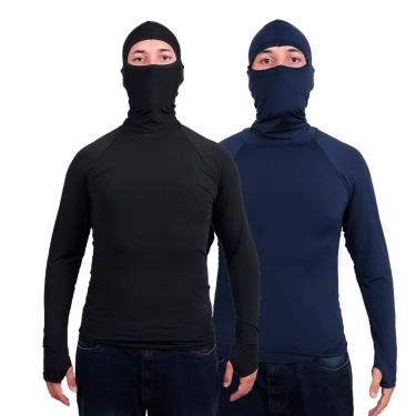 Imagem de Kit 2 Segunda Pele Térmica Touca Ninja Frio Proteção Solar-Masculino
