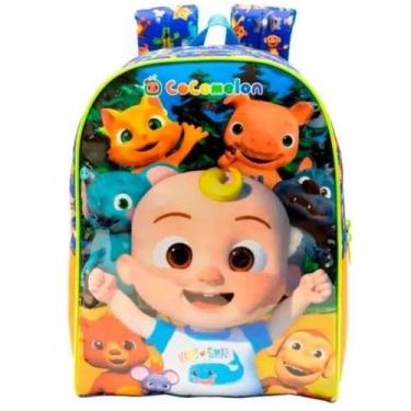 Imagem de Mochila Infantil Escolar de Costas Cocomelon X2 16 Azul - Xeryus
