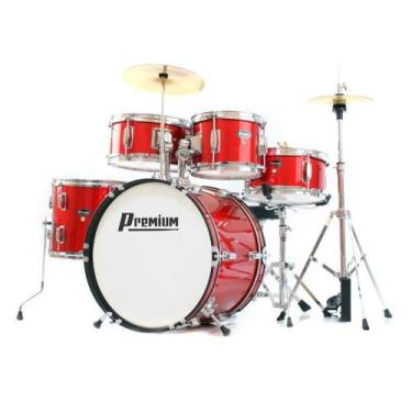 Imagem de Bateria Premium DX-45J RD Vermelha Infantil 5 Pecas
