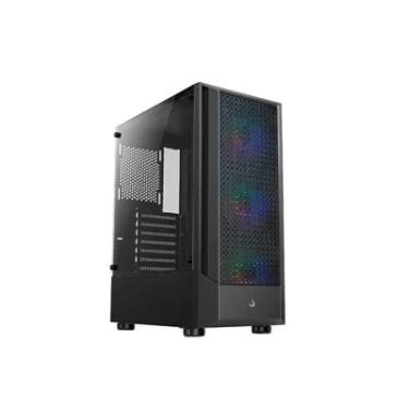 Imagem de Gabinete Gamer Rise Mode Wave Black, Mid Tower, Lateral em Vidro Fumê, ARGB, ATX, 3 Cooler Fan ARGB, Preto - RM-WA-FB-ARGB