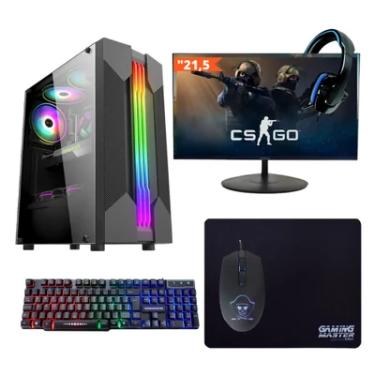 Imagem de Pc Gamer Completo Tob, Intel Core I7, 16GB, VGA GT730 4GB, SSD 960GB, Windows 10 Pro Trial + Monitor 21.5 + Teclado E Mouse + Mouse Pad + Headset