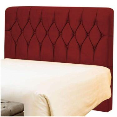 Imagem de Cabeceira Casal Estofada Istambul Com Capitonê Vermelho