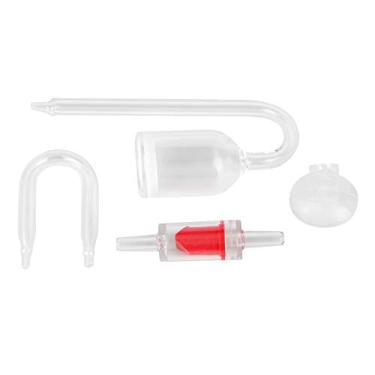 Imagem de GLOGLOW Difusor de Refinador de CO2, Difusor de dióxido de carbono, atomizador de CO2, conjunto de válvula de retenção de tubo em forma de U, Refinador de dióxido de carbono, tanques de peixes Difusor de CO2 simples