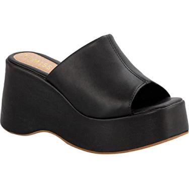 Imagem de Tamanco Feminino Plataforma Anabela Blogueira Salto Grosso VAL1 preto39