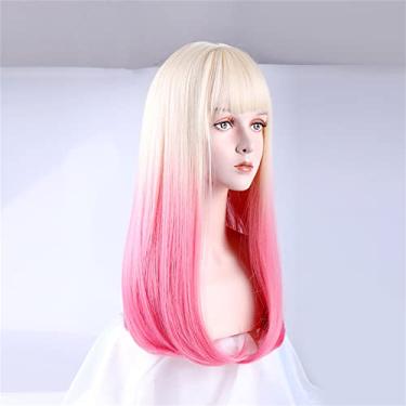 Imagem de Perucas JAMBHALA Longas Retas para Mulheres Peruca Sintética de Cabelo Macio Natural para Diário/Festa/Cosplay 58 CM