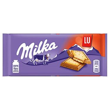 Imagem de Barra de Chocolate Ao Leite dos Alpes com Biscoito 87g Milka Alemanha