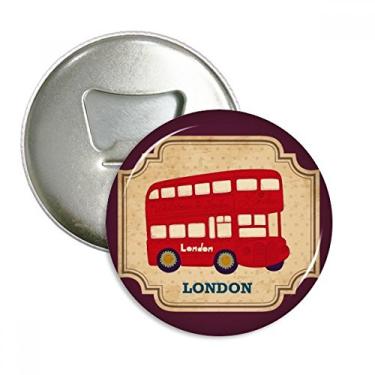 Imagem de RU Londres Dois andares Carimbo de Ônibus Abridor de Garrafas Imã de Geladeira Emblema Multifuncional