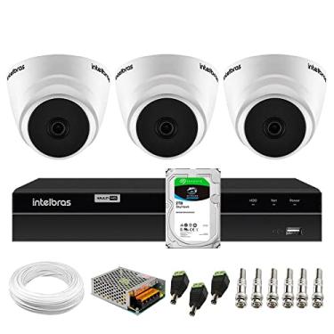 Imagem de Kit 3 Câmeras Dome Vhl 1220 D - Hdcvi Lite 2mp - 20m, Full Hd 1080p 2,8 mm + Dvr Gravador de Video Inteligente Intelbras Mhdx 1204 4 Canais + Hd 2tb