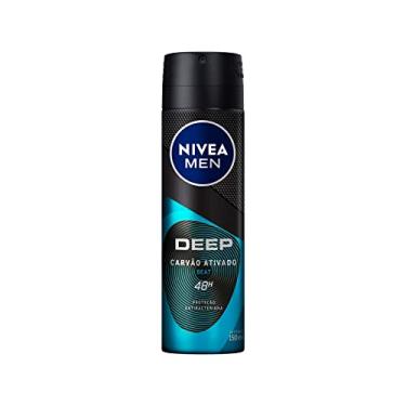 Imagem de NIVEA MEN Desodorante Antitranspirante Aerossol Deep Beat 150ml - Proteção prolongada de 48h, fórmula com carvão ativado, combate impurezas, antibacteriano, sensação de frescor, fragrância refrescante