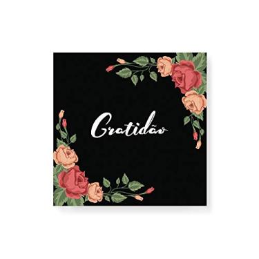 Imagem de Arte Maníacos Quadro Decorativo em Tela Canvas Gratidão Flores - 50x50cm