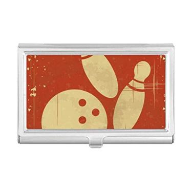 Imagem de Bolsa de bolso com ilustração esportiva de boliche, estampa vermelha, porta-cartões
